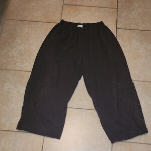 Pacific Cotton Cotton Wide-Leg Cropped Pants Size Small